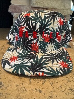 Bob Marley Official All Over Pot Leaf Snapback Hat Red & Green NEW Condition